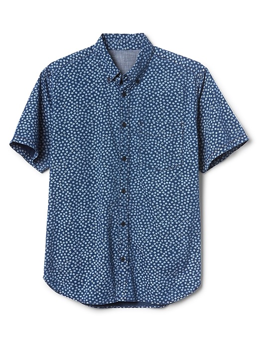 Image number 6 showing, Standard Fit Print Short Sleeve Shirt in Denim