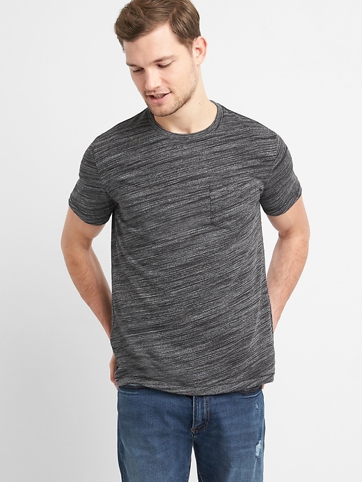 1 of 8 showing, with the color black spacedye of product Spacedye Pocket T-Shirt