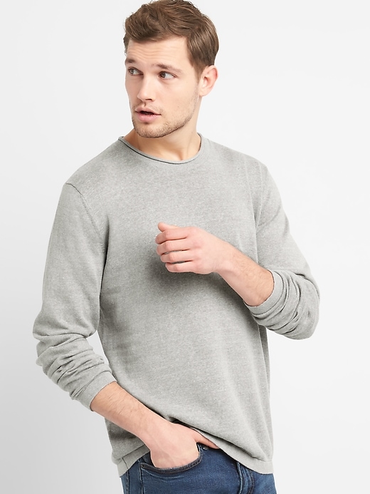 Image number 8 showing, Pullover Crewneck Sweater in Linen