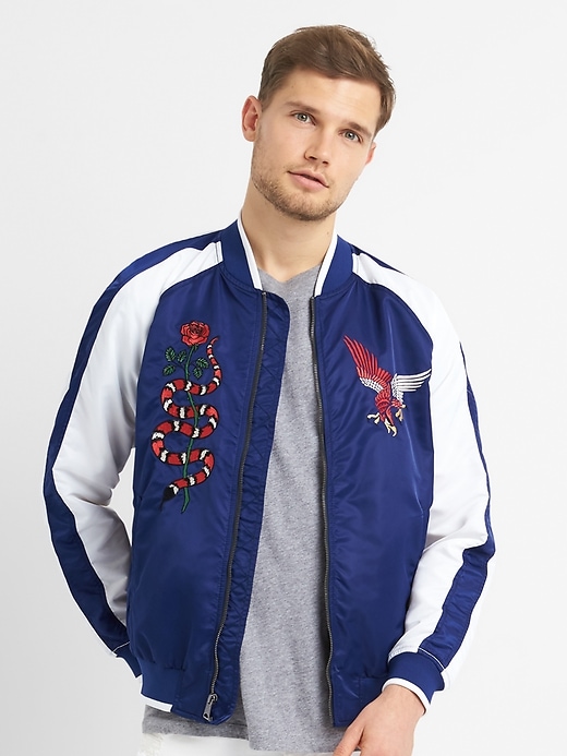 Image number 1 showing, California Souvenir Bomber Jacket