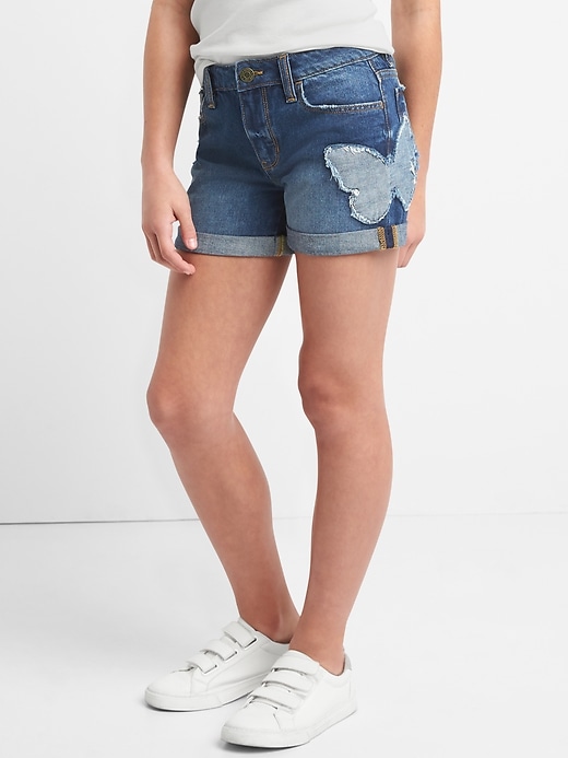 Image number 2 showing, Kids Gap for Good Girlfriend Shorts with Butterfly in Distressed