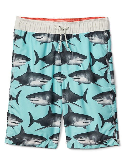 Image number 1 showing, Shark swim trunks