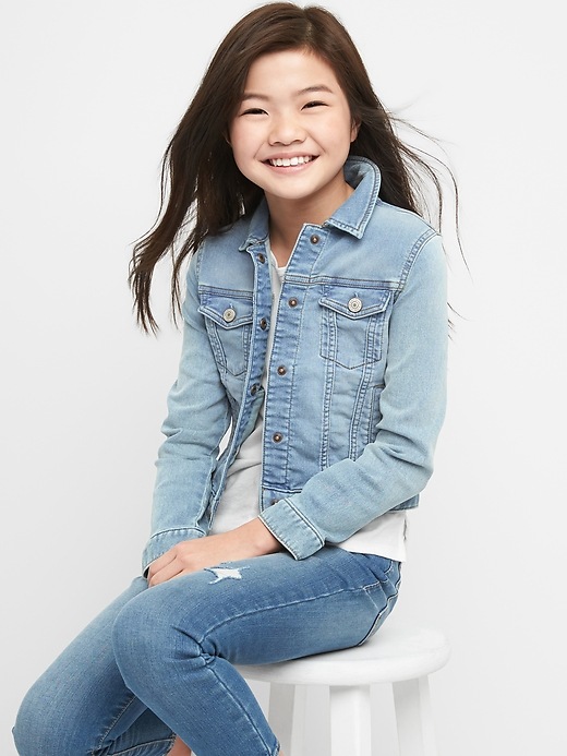 View large product image 2 of 4. Supersoft Knit Denim Jacket