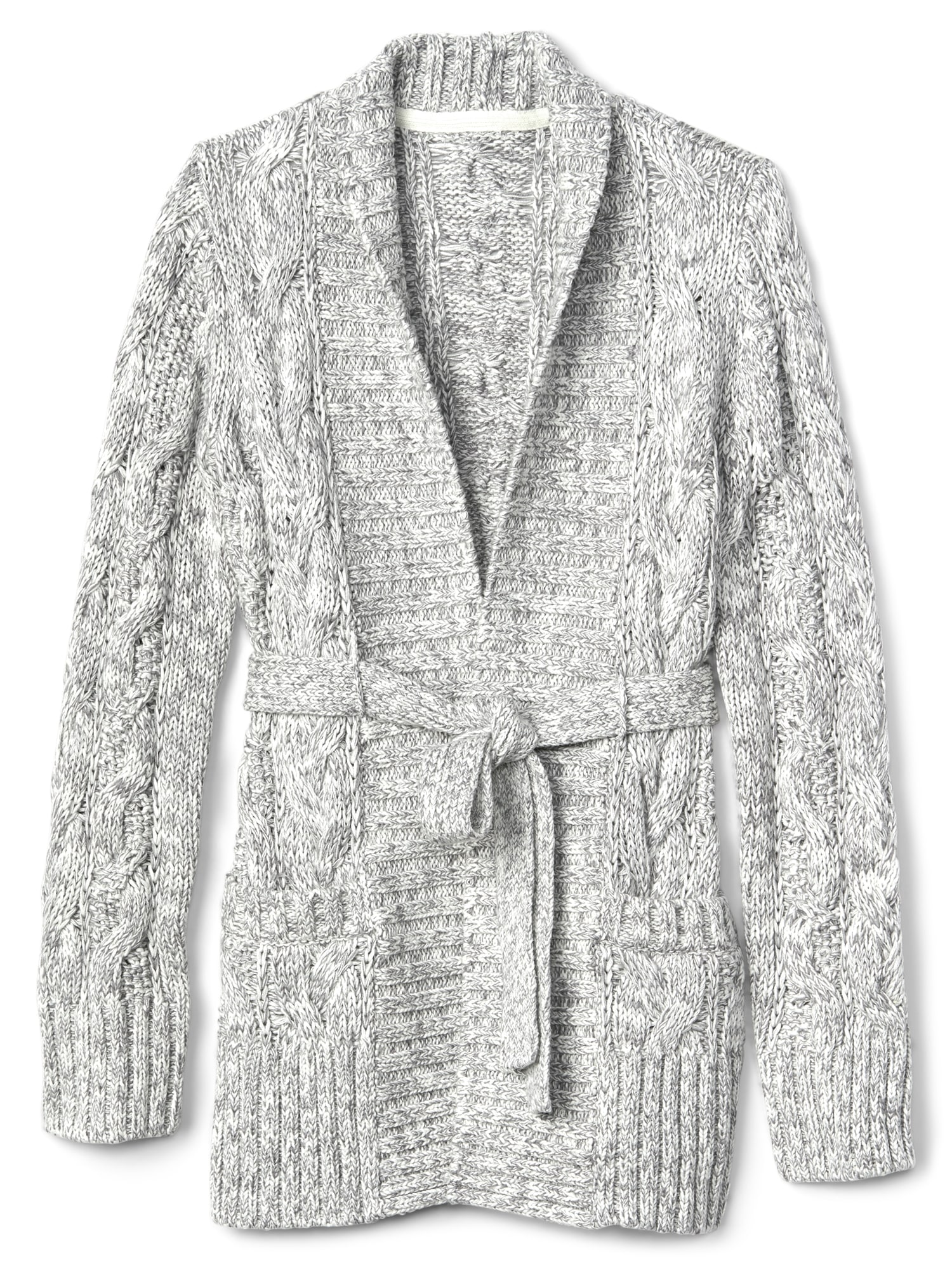 Cable-Knit Tie-Belt Cardigan | Gap