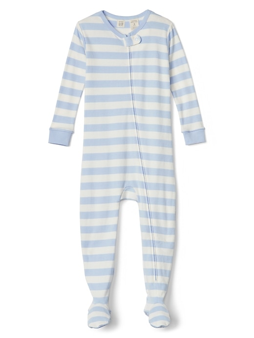 Image number 1 showing, Organic Stripe Footed One-Piece