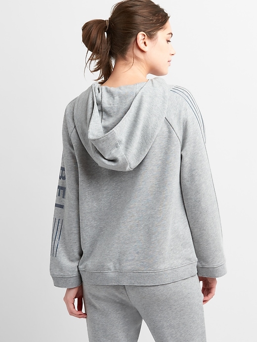 2 of 8 showing, with the color heather grey of product Gap &#124 Star Wars™ Funnel-Neck Pullover Hoodie