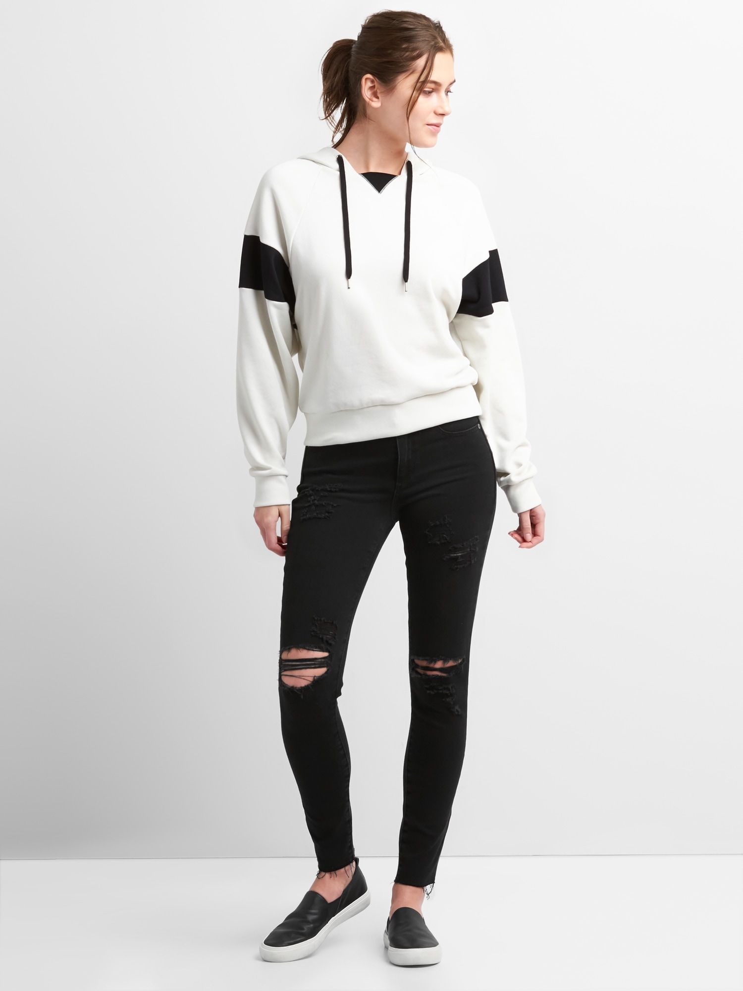 Colorblock Pullover Hoodie in French Terry Gap