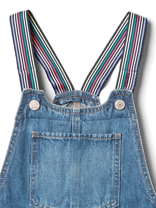 Image number 4 showing, Kids Rainbow Denim Skirt Overalls