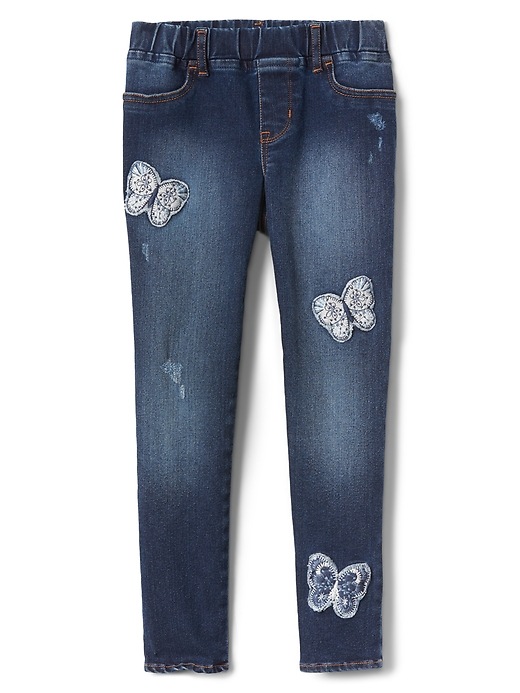 Image number 1 showing, Kids Butterfly Patch Jeggings with Fantastiflex