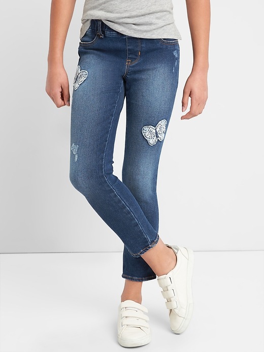 Image number 2 showing, Kids Butterfly Patch Jeggings with Fantastiflex