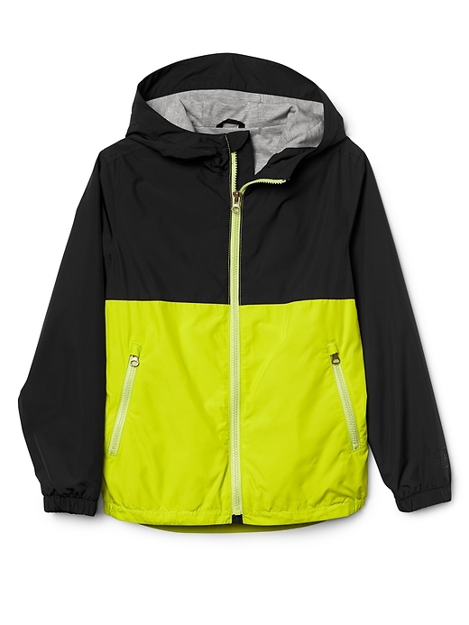 1 of 8 showing, with the color midnight fog of product Kids Jersey-Lined Colorblock Windbuster