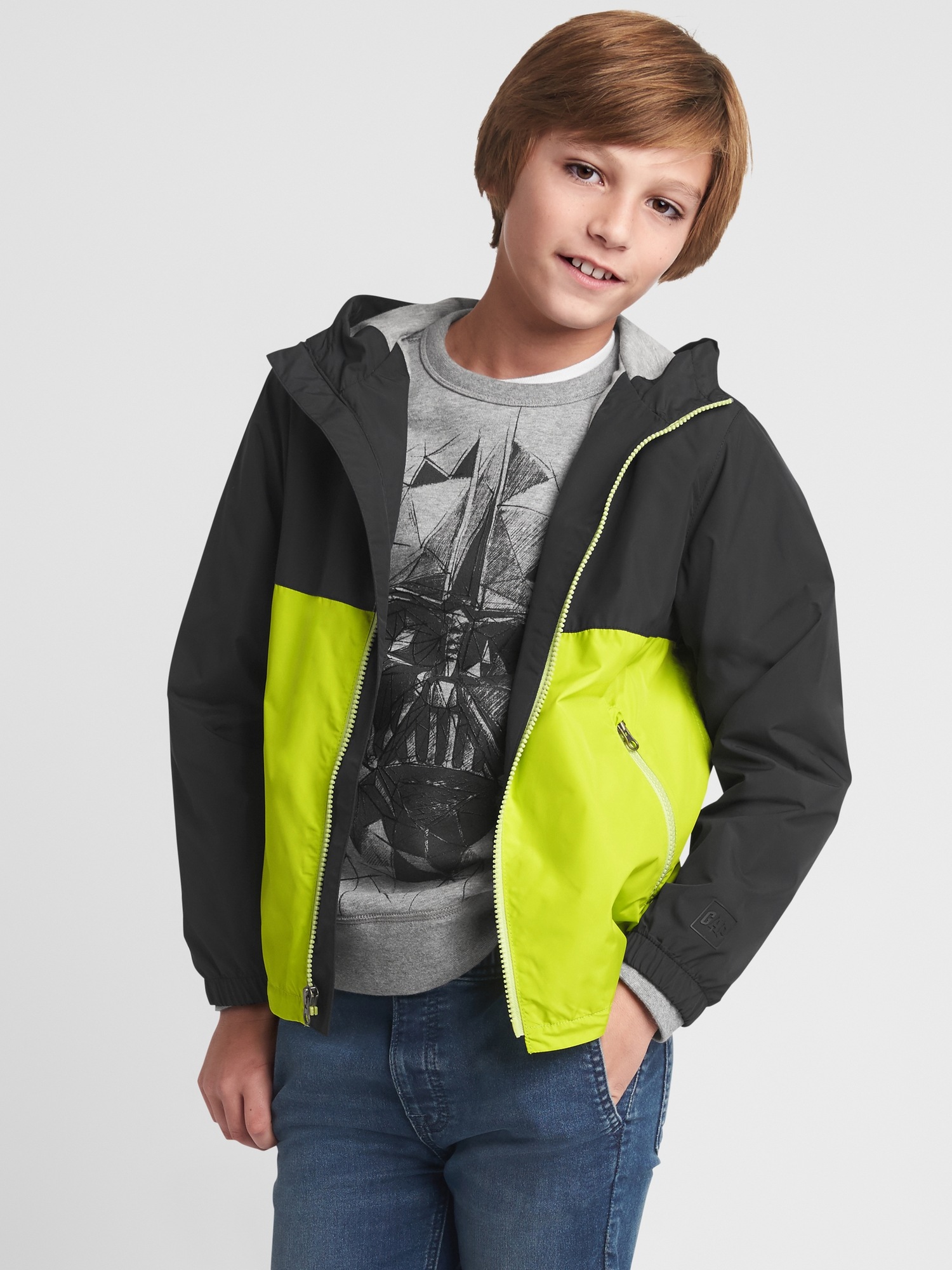 Kids JerseyLined Colorblock Windbuster Gap