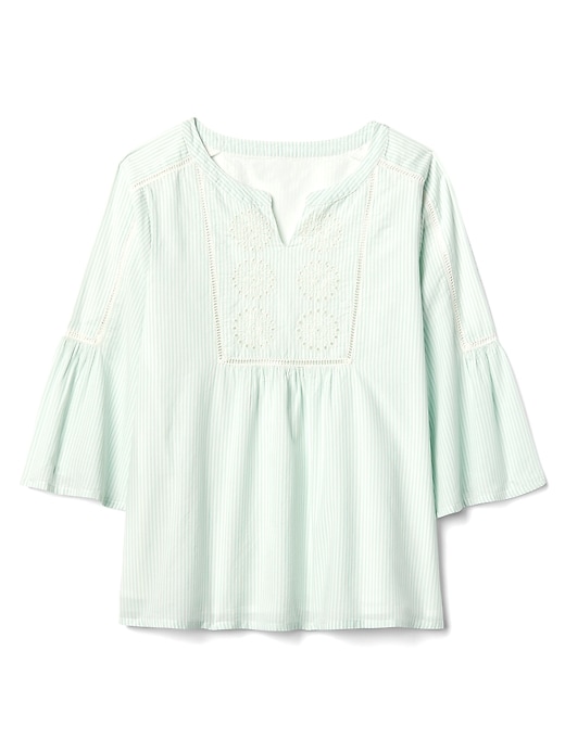 Image number 1 showing, Eyelet Bell-Sleeve Top