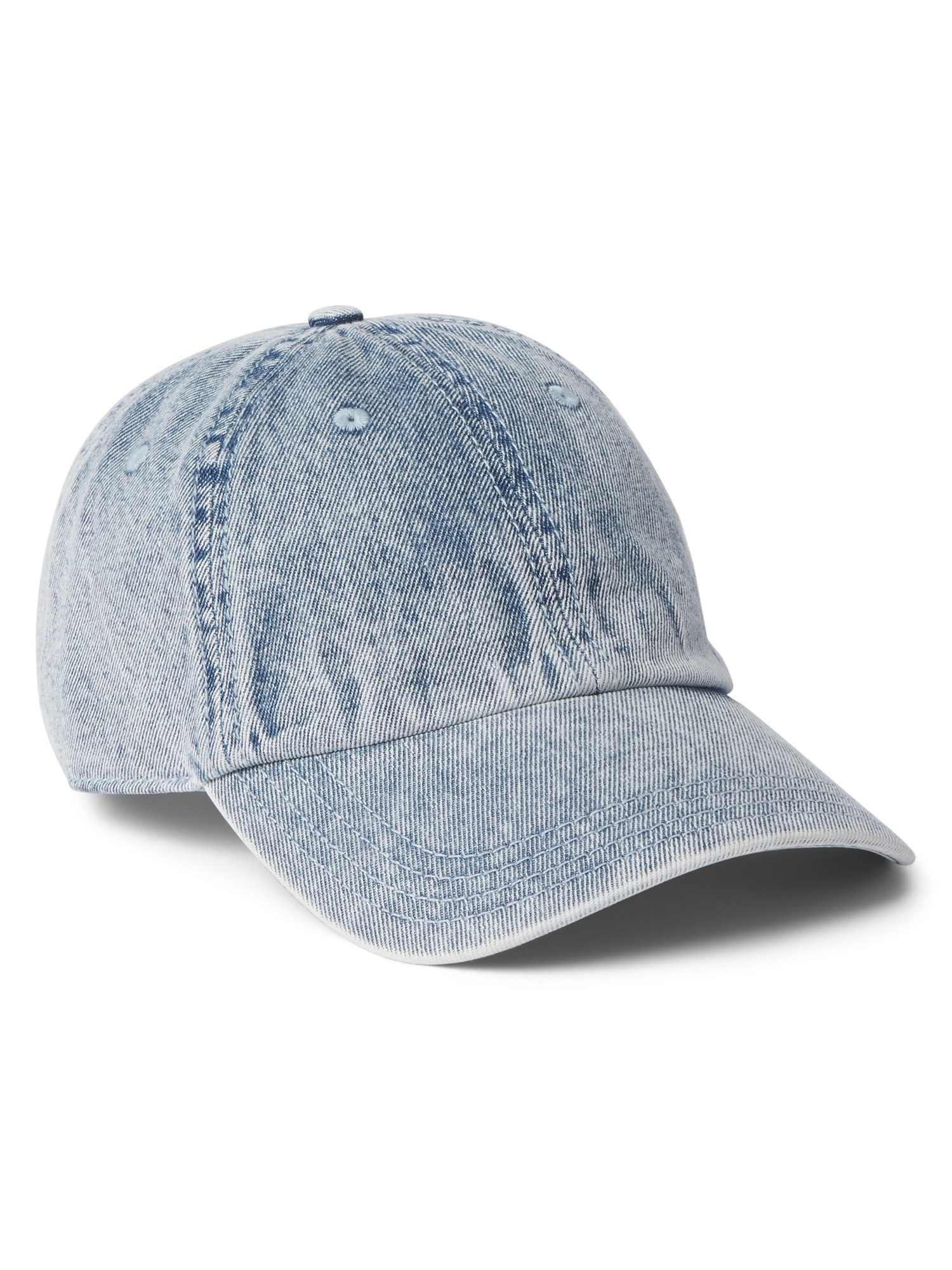 Washed denim outlet baseball cap
