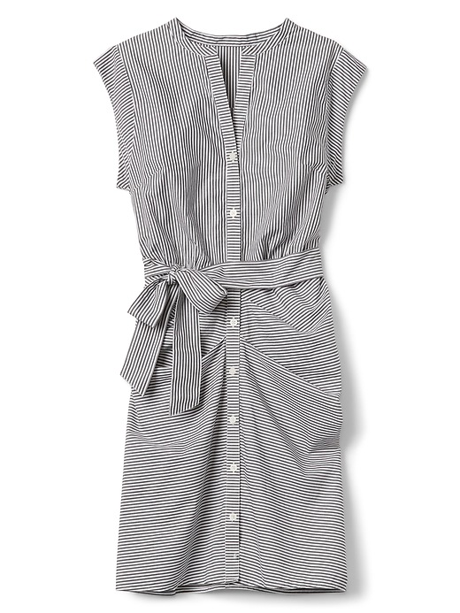 Image number 6 showing, Stripe Ruched Shirtdress in Poplin