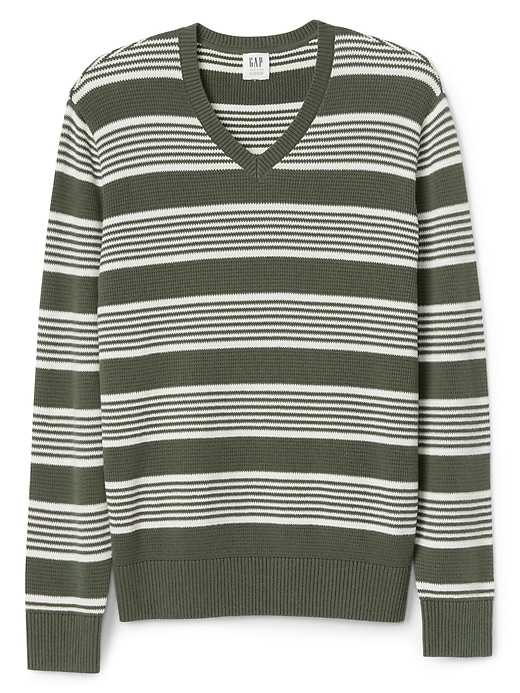 Image number 6 showing, Lightweight Stripe V-Neck Pullover Sweater