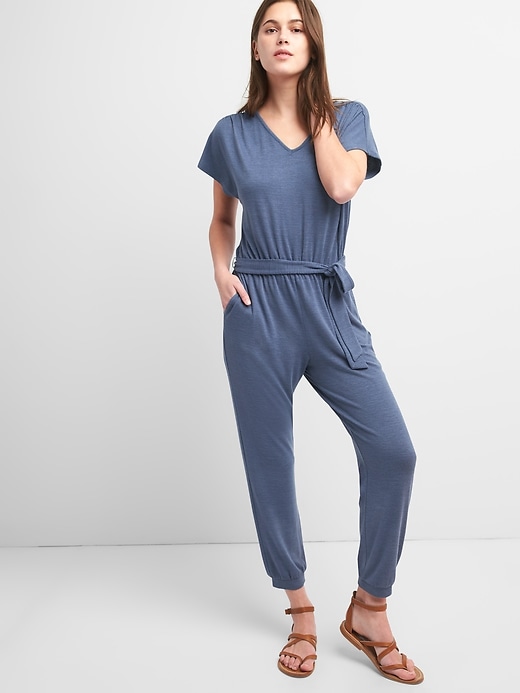 Image number 1 showing, Softspun Short Sleeve Jumpsuit