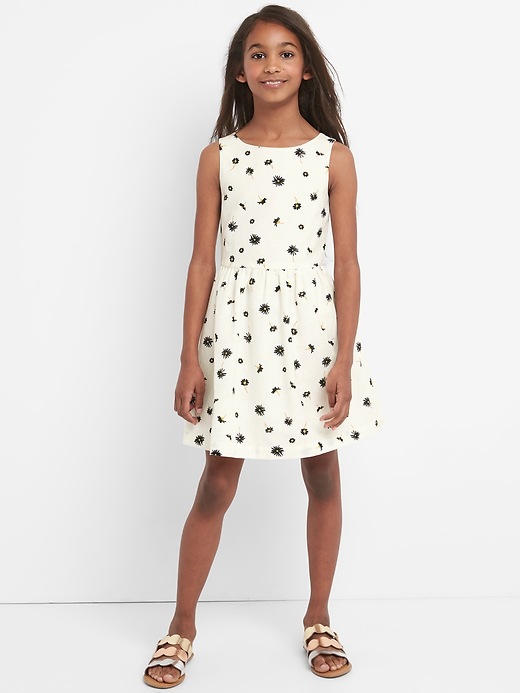 2 of 8 showing, with the color ivory frost of product Floral Open-Back Dress