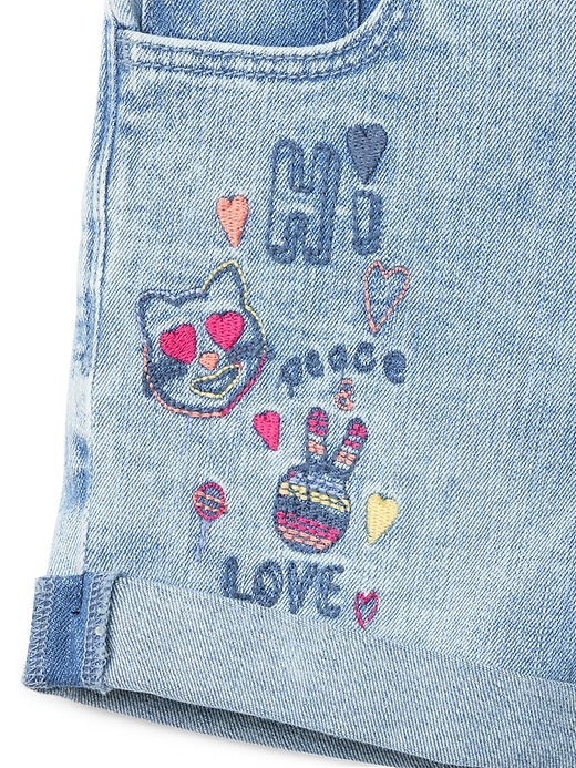 Image number 4 showing, Kids Embroidered Midi Shorts with Fantastiflex