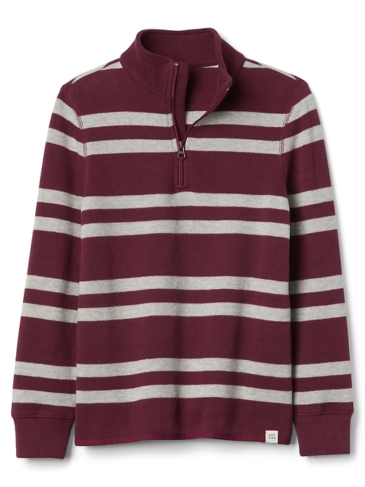 View large product image 1 of 1. Stripe Mockneck Pullover Sweater