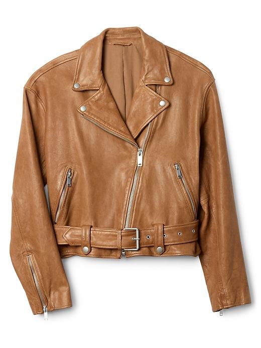 Image number 6 showing, Belted Moto Jacket in Leather