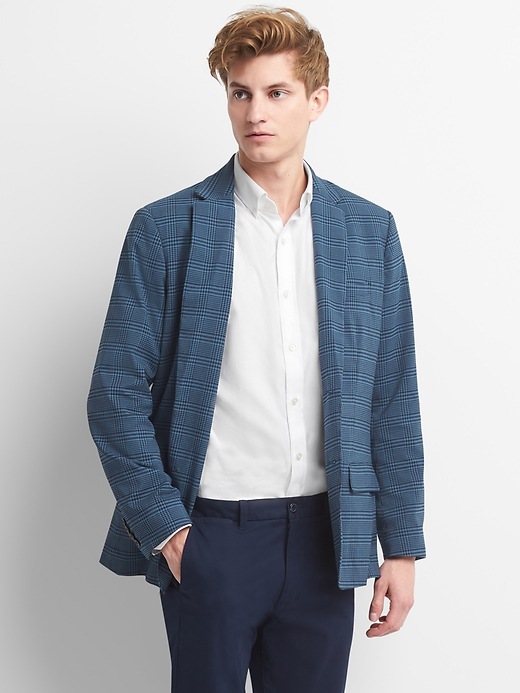 Image number 1 showing, Classic Plaid Blazer in Stretch