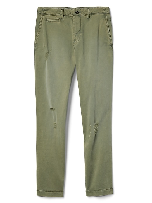 Image number 6 showing, Vintage Wash Distressed Khakis in Slim Fit with GapFlex