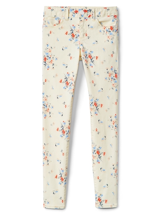 1 of 8 showing, with the color white floral print of product Kids Superdenim Super Skinny Jeans in Floral with Fantastiflex