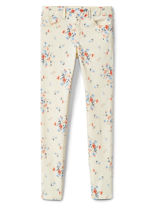 Image number 1 showing, Kids Superdenim Super Skinny Jeans in Floral with Fantastiflex