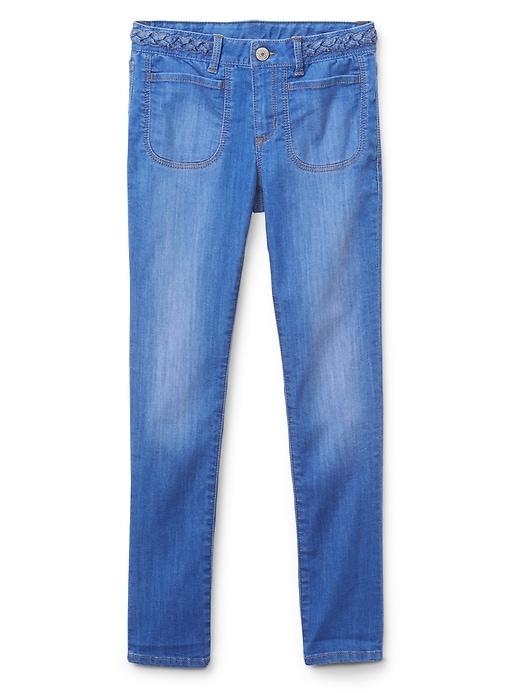 Image number 1 showing, Kids Braid-Belt Super Skinny Jeans with Fantastiflex