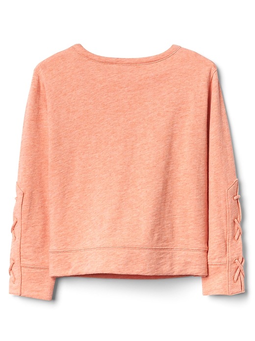 Image number 3 showing, Embellished Lace-Sleeve Sweatshirt