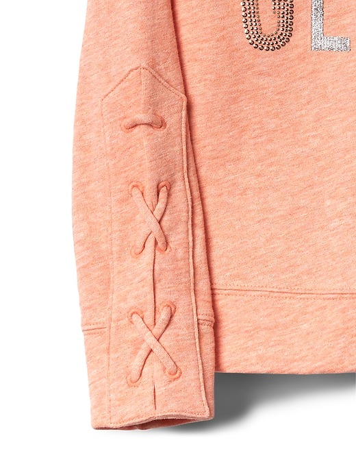 Image number 5 showing, Embellished Lace-Sleeve Sweatshirt