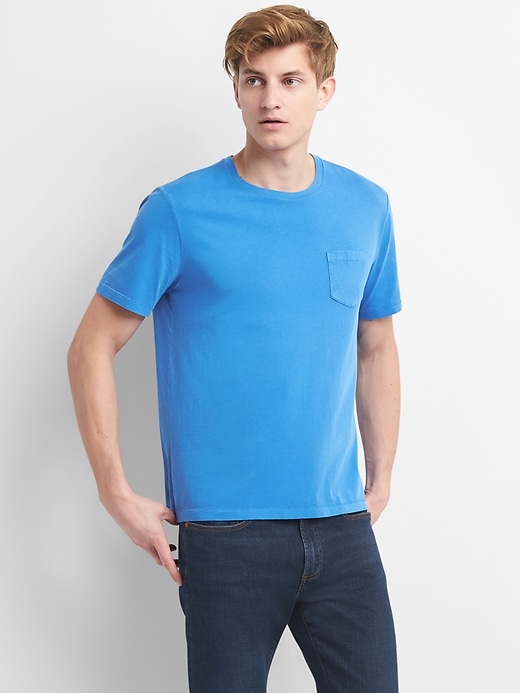 1 of 8 showing, with the color admiral blue of product Pocket T-Shirt