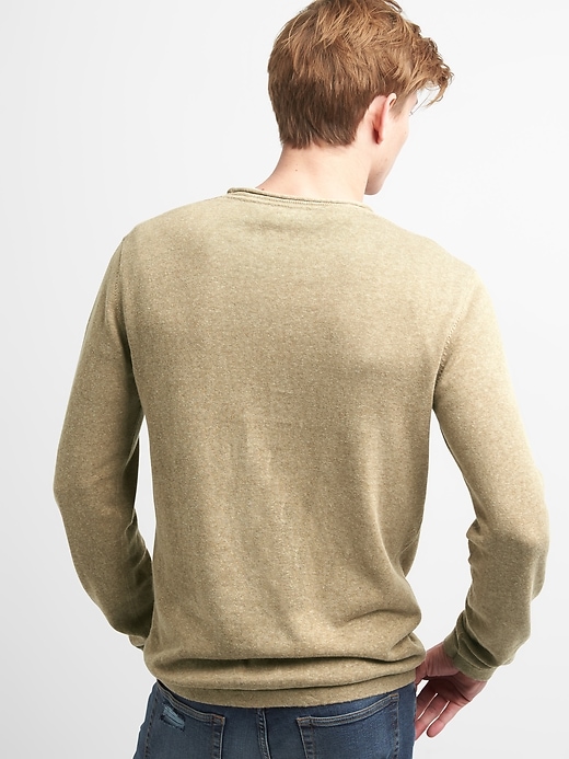 Image number 2 showing, Pullover Crewneck Sweater in Linen