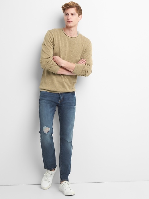 Image number 3 showing, Pullover Crewneck Sweater in Linen