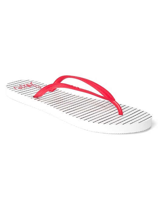 1 of 8 showing, with the color love graphic of product Basic Flip Flops in Print