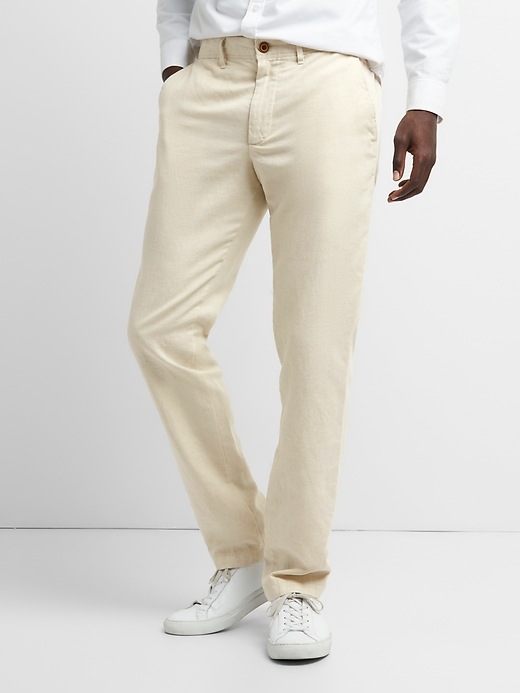 View large product image 1 of 1. Linen Khakis in Slim Fit