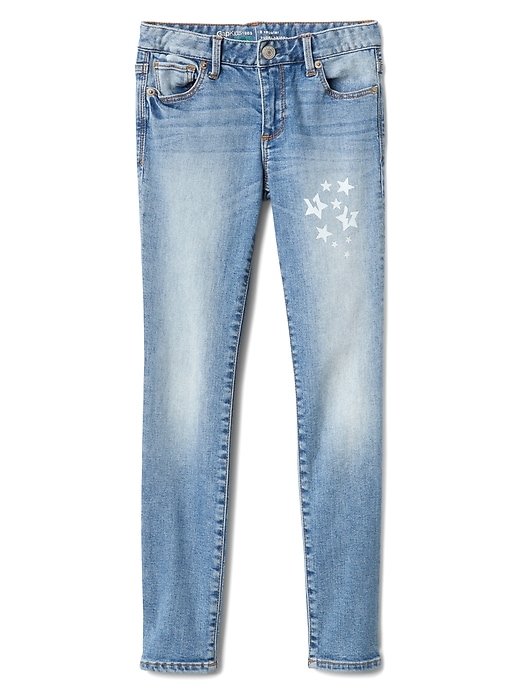 Image number 1 showing, Kids Reflective Star Graphic Skinny Jeans with Defendo