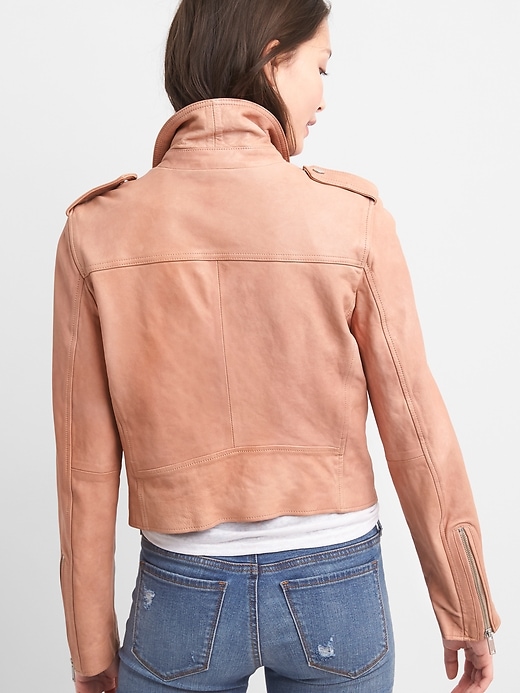 Image number 2 showing, Cropped Leather Jacket