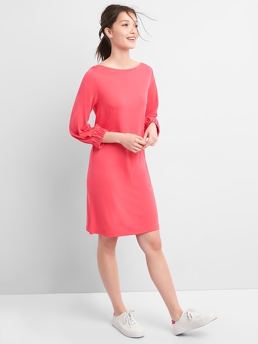 Image number 7 showing, Long Sleeve Shift Dress in Ponte
