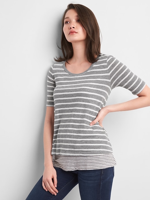 Image number 1 showing, Maternity Double-Layer Nursing T-Shirt
