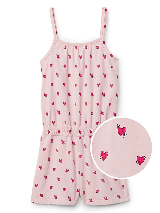 1 of 8 showing, with the color pink hearts of product Print Sleeveless Romper
