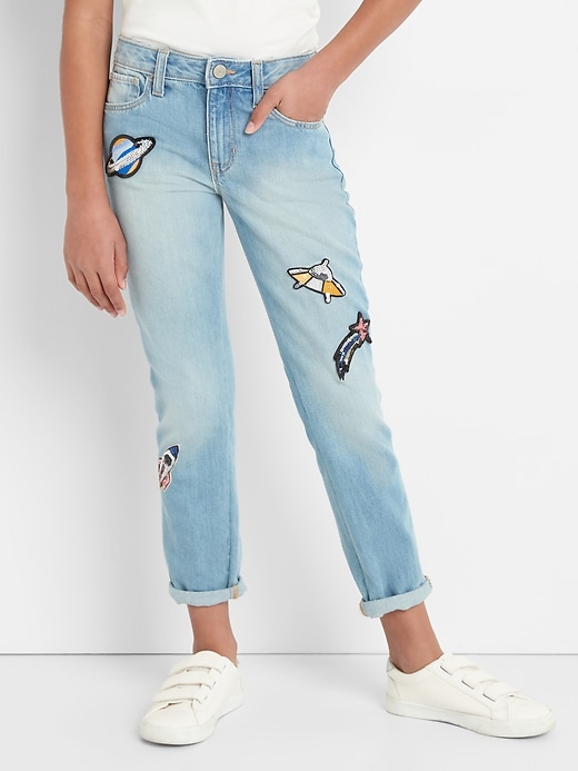 Image number 2 showing, Gap for Good Girlfriend Jeans with Space Patches