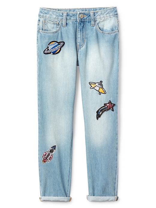 Image number 1 showing, Gap for Good Girlfriend Jeans with Space Patches