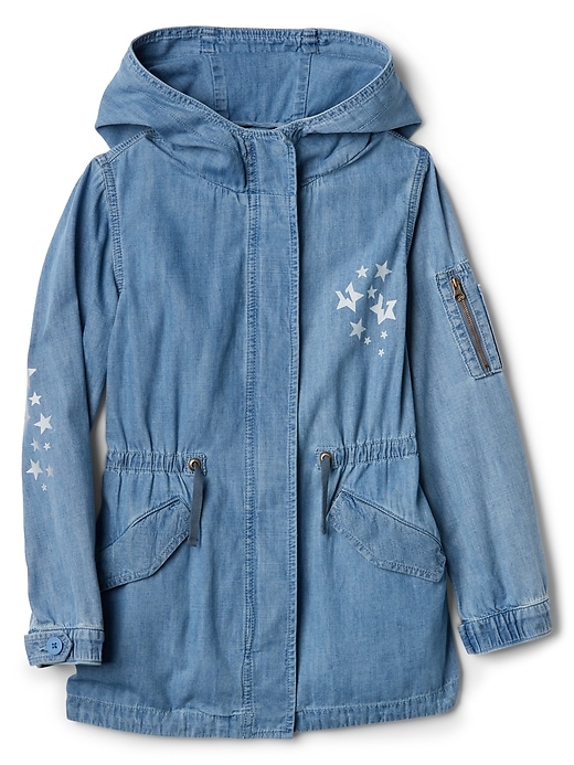 1 of 8 showing, with the color indigo of product Superdenim Star Graphic Parka with Defendo
