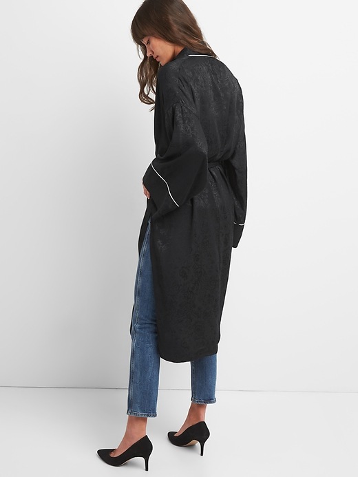 2 of 8 showing, with the color true black of product Kimono Duster Jacket