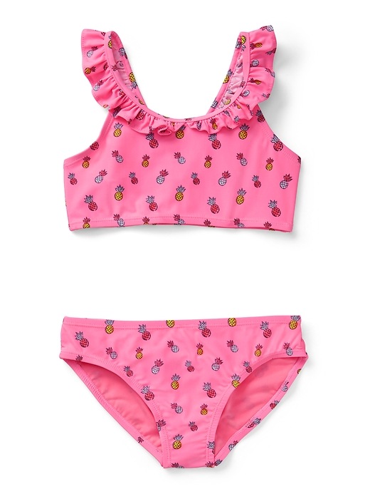 Image number 1 showing, Pineapple Ruffle Swim Two-Piece