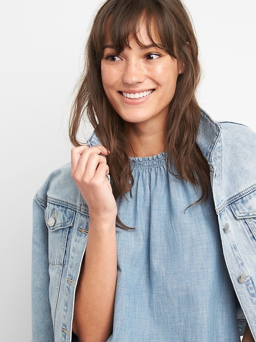 Image number 5 showing, Smocked Cami in Chambray