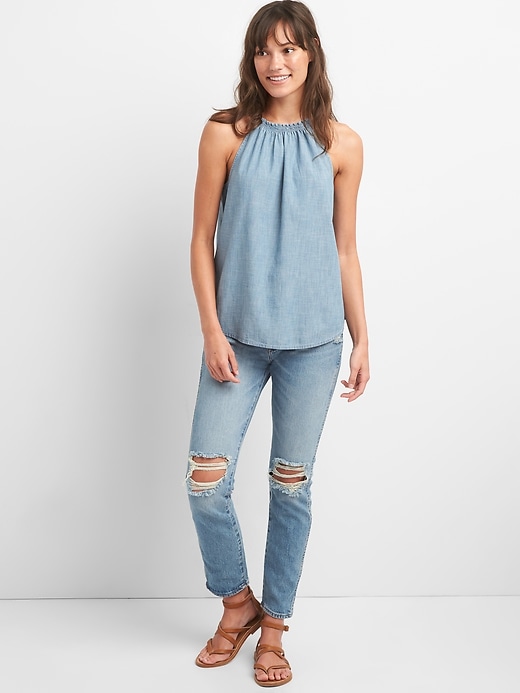 Image number 3 showing, Smocked Cami in Chambray