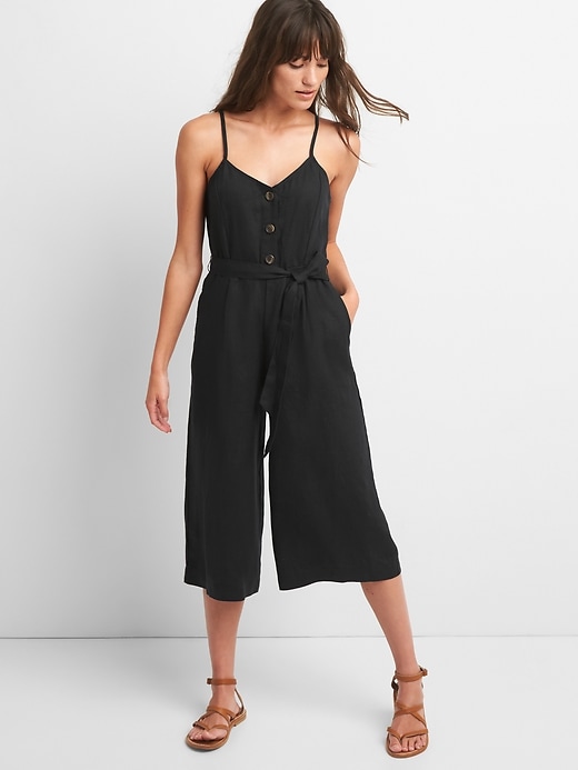 View large product image 1 of 1. Linen Cami Jumpsuit